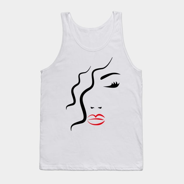 Woman Silhouette Tank Top by Mako Design 